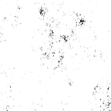 Grunge üst üste biniyor. Soyut siyah-beyaz vektör arkaplanı. Çatlak, leke ve noktalarda kirli desenli tek renkli klasik yüzey. Karanlık korku tarzında eski bir duvar.