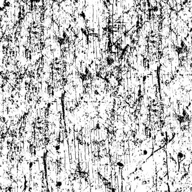 Grunge üst üste biniyor. Soyut siyah-beyaz vektör arkaplanı. Çatlak, leke ve noktalarda kirli desenli tek renkli klasik yüzey. Karanlık korku tarzında eski bir duvar.