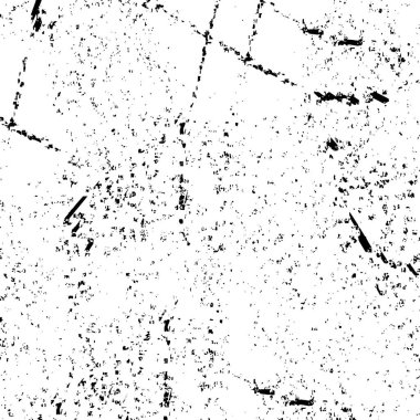 Grunge üst üste biniyor. Soyut siyah-beyaz vektör arkaplanı. Çatlak, leke ve noktalarda kirli desenli tek renkli klasik yüzey. Karanlık korku tarzında eski bir duvar.