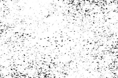 Grunge üst üste biniyor. Soyut siyah-beyaz vektör arkaplanı. Çatlak, leke ve noktalarda kirli desenli tek renkli klasik yüzey. Karanlık korku tarzında eski bir duvar.