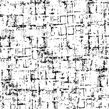 Grunge üst üste biniyor. Soyut siyah-beyaz vektör arkaplanı. Çatlak, leke ve noktalarda kirli desenli tek renkli klasik yüzey. Karanlık korku tarzında eski bir duvar.