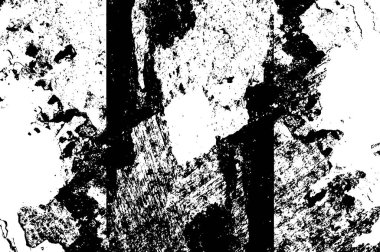 Grunge üst üste biniyor. Soyut siyah-beyaz vektör arkaplanı. Çatlak, leke ve noktalarda kirli desenli tek renkli klasik yüzey. Karanlık korku tarzında eski bir duvar.