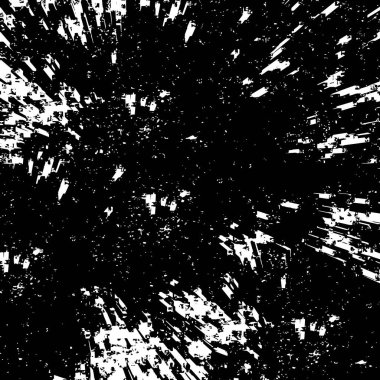 Grunge üst üste biniyor. Soyut siyah-beyaz vektör arkaplanı. Çatlak, leke ve noktalarda kirli desenli tek renkli klasik yüzey. Karanlık korku tarzında eski bir duvar.