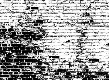 Grunge üst üste biniyor. Soyut siyah-beyaz vektör arkaplanı. Çatlak, leke ve noktalarda kirli desenli tek renkli klasik yüzey. Karanlık korku tarzında eski bir duvar.