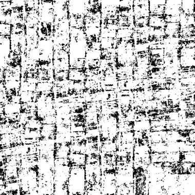 Grunge üst üste biniyor. Soyut siyah-beyaz vektör arkaplanı. Çatlak, leke ve noktalarda kirli desenli tek renkli klasik yüzey. Karanlık korku tarzında eski bir duvar.