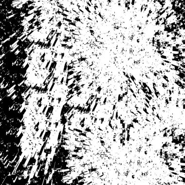 Grunge üst üste biniyor. Soyut siyah-beyaz vektör arkaplanı. Çatlak, leke ve noktalarda kirli desenli tek renkli klasik yüzey. Karanlık korku tarzında eski bir duvar.