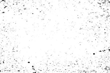 Grunge üst üste biniyor. Soyut siyah-beyaz vektör arkaplanı. Çatlak, leke ve noktalarda kirli desenli tek renkli klasik yüzey. Karanlık korku tarzında eski bir duvar.