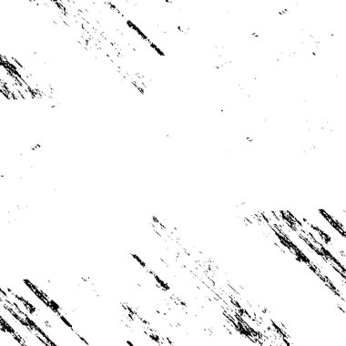 Grunge üst üste biniyor. Soyut siyah-beyaz vektör arkaplanı. Çatlak, leke ve noktalarda kirli desenli tek renkli klasik yüzey. Karanlık korku tarzında eski bir duvar.
