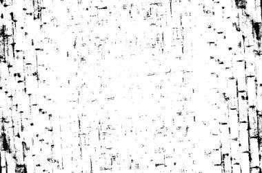 Grunge üst üste biniyor. Soyut siyah-beyaz vektör arkaplanı. Çatlak, leke ve noktalarda kirli desenli tek renkli klasik yüzey. Karanlık korku tarzında eski bir duvar.