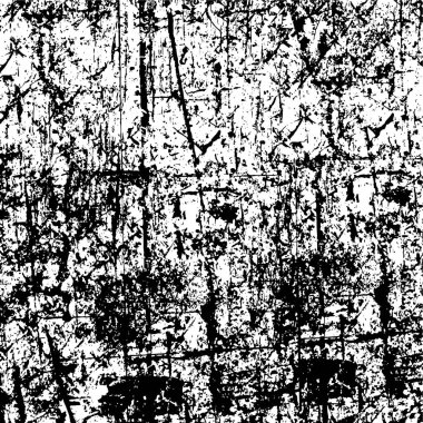 Vektör grunge dokusu. Siyah beyaz arka plan. Soyut monokrom resim koyu tonlarda solmuş bir efekt içerir