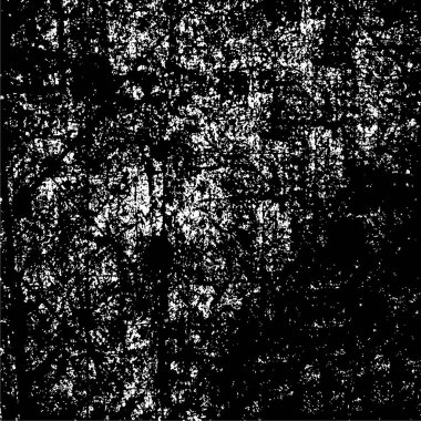 Vektör grunge dokusu. Siyah beyaz arka plan. Soyut monokrom resim koyu tonlarda solmuş bir efekt içerir