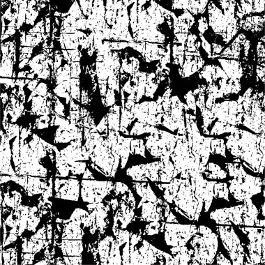 Vektör grunge dokusu. Siyah beyaz arka plan. Soyut monokrom resim koyu tonlarda solmuş bir efekt içerir