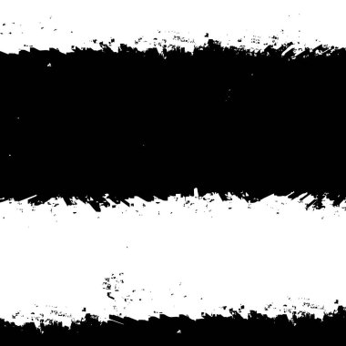 Sert, çizik, sıçramış grunge desenli fırça darbeleri. Dokuları üst üste koy. Siyah-beyaz boyanmış kağıt dokusu. Skeç grunge tasarımı. Poster, kapak, afiş, taklit, çıkartma düzeni için kullan