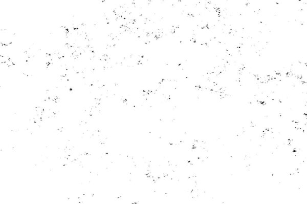 Потертый слой наложения. Абстрактный черно-белый векторный фон. Монохромная винтажная поверхность с грязным рисунком в трещинах, пятнах, точках. Старая стена в стиле мрачного ужаса