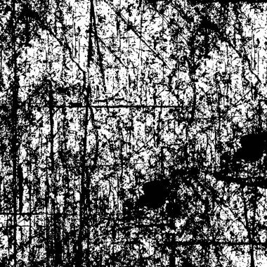 Çatlamış beton, taş ya da asfaltın sıkıntılı örtülü dokusu. Grunge 'un arka planı. soyut yarım ton vektör çizimi