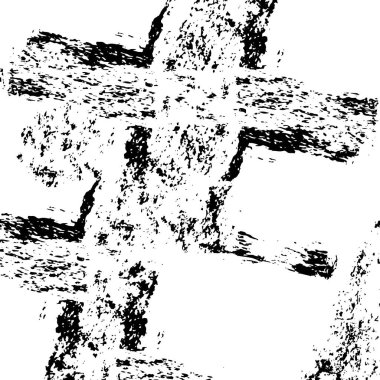 Siyah beyaz desenli, çizik ve lekeli sıkıntılı bir arka plan. soyut vektör illüstrasyonu. 