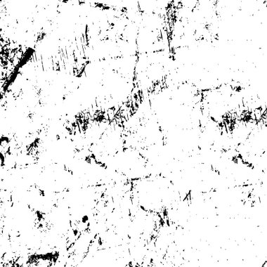 Siyah beyaz desenli, çizik ve lekeli sıkıntılı bir arka plan. soyut vektör illüstrasyonu. 