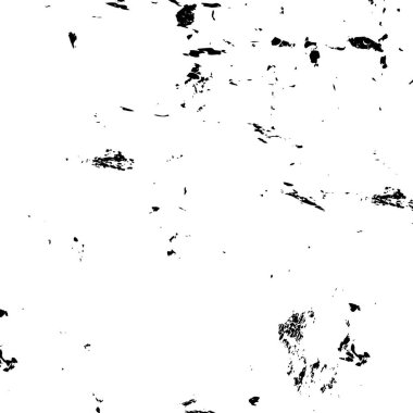 Siyah beyaz desenli, çizik ve lekeli sıkıntılı bir arka plan. soyut vektör illüstrasyonu. 