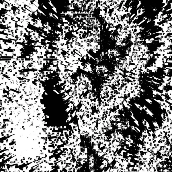 困窮した背景 ブラックとホワイトのテクスチャと傷と斑点 抽象ベクトルイラスト — ストックベクタ