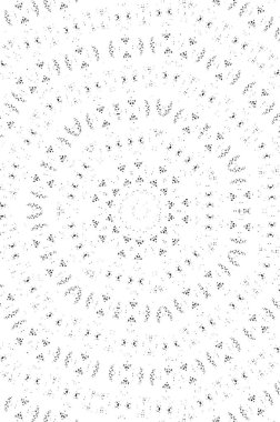 Soyut siyah-beyaz boyalı kaleydoskopik arka plan. Fütürist psikedelik hipnotik arkaplan deseni ve doku. Etnik çiçekli süs mandala. 