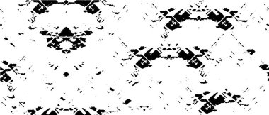 Grunge üst üste biniyor. Soyut siyah-beyaz vektör arkaplanı. Çatlak, leke ve noktalarda kirli desenli tek renkli klasik yüzey. Karanlık korku tarzında eski bir duvar.