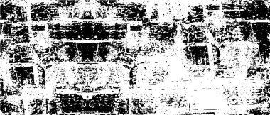 Grunge üst üste biniyor. Soyut siyah-beyaz vektör arkaplanı. Çatlak, leke ve noktalarda kirli desenli tek renkli klasik yüzey. Karanlık korku tarzında eski bir duvar.