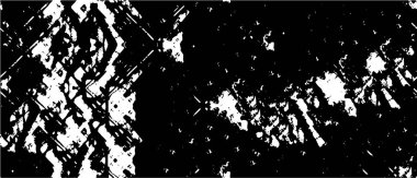 Grunge üst üste biniyor. Soyut siyah-beyaz vektör arkaplanı. Çatlak, leke ve noktalarda kirli desenli tek renkli klasik yüzey. Karanlık korku tarzında eski bir duvar.