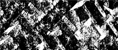 Grunge üst üste biniyor. Soyut siyah-beyaz vektör arkaplanı. Çatlak, leke ve noktalarda kirli desenli tek renkli klasik yüzey. Karanlık korku tarzında eski bir duvar.