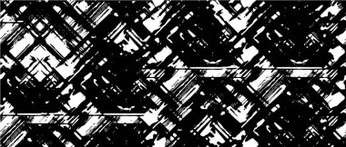 Grunge üst üste biniyor. Soyut siyah-beyaz vektör arkaplanı. Çatlak, leke ve noktalarda kirli desenli tek renkli klasik yüzey. Karanlık korku tarzında eski bir duvar.