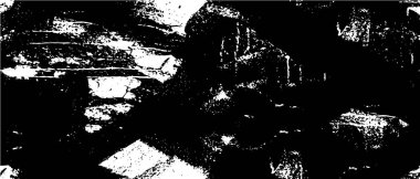 Grunge üst üste biniyor. Soyut siyah-beyaz vektör arkaplanı. Çatlak, leke ve noktalarda kirli desenli tek renkli klasik yüzey. Karanlık korku tarzında eski bir duvar.