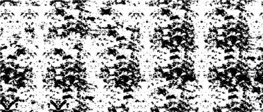 Grunge üst üste biniyor. Soyut siyah-beyaz vektör arkaplanı. Çatlak, leke ve noktalarda kirli desenli tek renkli klasik yüzey. Karanlık korku tarzında eski bir duvar.