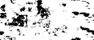 Grunge üst üste biniyor. Soyut siyah-beyaz vektör arkaplanı. Çatlak, leke ve noktalarda kirli desenli tek renkli klasik yüzey. Karanlık korku tarzında eski bir duvar.