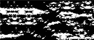 Grunge üst üste biniyor. Soyut siyah-beyaz vektör arkaplanı. Çatlak, leke ve noktalarda kirli desenli tek renkli klasik yüzey. Karanlık korku tarzında eski bir duvar.