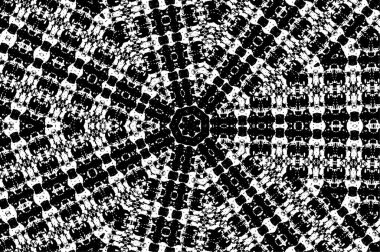 Grunge üst üste biniyor. Soyut siyah-beyaz vektör arkaplanı. Çatlak, leke ve noktalarda kirli desenli tek renkli klasik yüzey. Karanlık korku tarzında eski bir duvar.