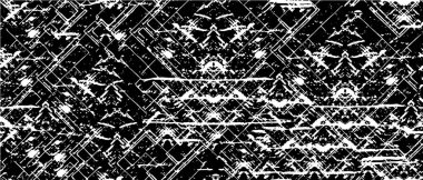 Grunge üst üste biniyor. Soyut siyah-beyaz vektör arkaplanı. Çatlak, leke ve noktalarda kirli desenli tek renkli klasik yüzey. Karanlık korku tarzında eski bir duvar.