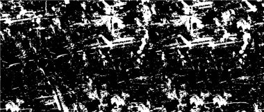 Grunge üst üste biniyor. Soyut siyah-beyaz vektör arkaplanı. Çatlak, leke ve noktalarda kirli desenli tek renkli klasik yüzey. Karanlık korku tarzında eski bir duvar.