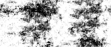 Grunge üst üste biniyor. Soyut siyah-beyaz vektör arkaplanı. Çatlak, leke ve noktalarda kirli desenli tek renkli klasik yüzey. Karanlık korku tarzında eski bir duvar.