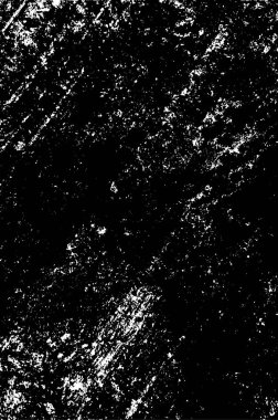 Grunge üst üste biniyor. Soyut siyah-beyaz vektör arkaplanı. Çatlak, leke ve noktalarda kirli desenli tek renkli klasik yüzey. Karanlık korku tarzında eski bir duvar.