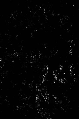 Grunge üst üste biniyor. Soyut siyah-beyaz vektör arkaplanı. Çatlak, leke ve noktalarda kirli desenli tek renkli klasik yüzey. Karanlık korku tarzında eski bir duvar.