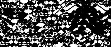 Grunge üst üste biniyor. Soyut siyah-beyaz vektör arkaplanı. Çatlak, leke ve noktalarda kirli desenli tek renkli klasik yüzey. Karanlık korku tarzında eski bir duvar.