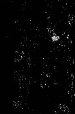 Grunge üst üste biniyor. Soyut siyah-beyaz vektör arkaplanı. Çatlak, leke ve noktalarda kirli desenli tek renkli klasik yüzey. Karanlık korku tarzında eski bir duvar.