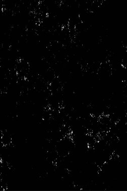 Grunge üst üste biniyor. Soyut siyah-beyaz vektör arkaplanı. Çatlak, leke ve noktalarda kirli desenli tek renkli klasik yüzey. Karanlık korku tarzında eski bir duvar.