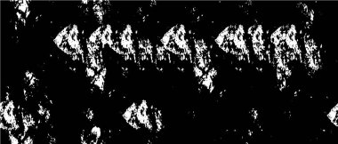 Grunge üst üste biniyor. Soyut siyah-beyaz vektör arkaplanı. Çatlak, leke ve noktalarda kirli desenli tek renkli klasik yüzey. Karanlık korku tarzında eski bir duvar.