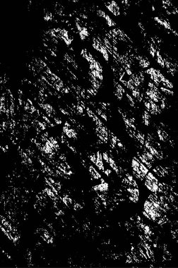 Grunge üst üste biniyor. Soyut siyah-beyaz vektör arkaplanı. Çatlak, leke ve noktalarda kirli desenli tek renkli klasik yüzey. Karanlık korku tarzında eski bir duvar.