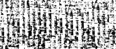 Grunge üst üste biniyor. Soyut siyah-beyaz vektör arkaplanı. Çatlak, leke ve noktalarda kirli desenli tek renkli klasik yüzey. Karanlık korku tarzında eski bir duvar.