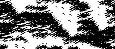 Grunge üst üste biniyor. Soyut siyah-beyaz vektör arkaplanı. Çatlak, leke ve noktalarda kirli desenli tek renkli klasik yüzey. Karanlık korku tarzında eski bir duvar.