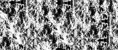 Grunge üst üste biniyor. Soyut siyah-beyaz vektör arkaplanı. Çatlak, leke ve noktalarda kirli desenli tek renkli klasik yüzey. Karanlık korku tarzında eski bir duvar.