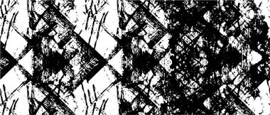 Grunge üst üste biniyor. Soyut siyah-beyaz vektör arkaplanı. Çatlak, leke ve noktalarda kirli desenli tek renkli klasik yüzey. Karanlık korku tarzında eski bir duvar.