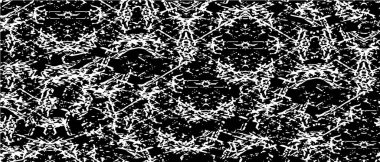 Grunge üst üste biniyor. Soyut siyah-beyaz vektör arkaplanı. Çatlak, leke ve noktalarda kirli desenli tek renkli klasik yüzey. Karanlık korku tarzında eski bir duvar.