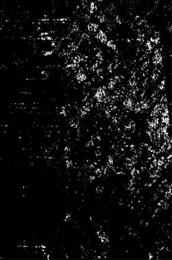 Grunge üst üste biniyor. Soyut siyah-beyaz vektör arkaplanı. Çatlak, leke ve noktalarda kirli desenli tek renkli klasik yüzey. Karanlık korku tarzında eski bir duvar.